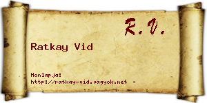 Ratkay Vid névjegykártya
